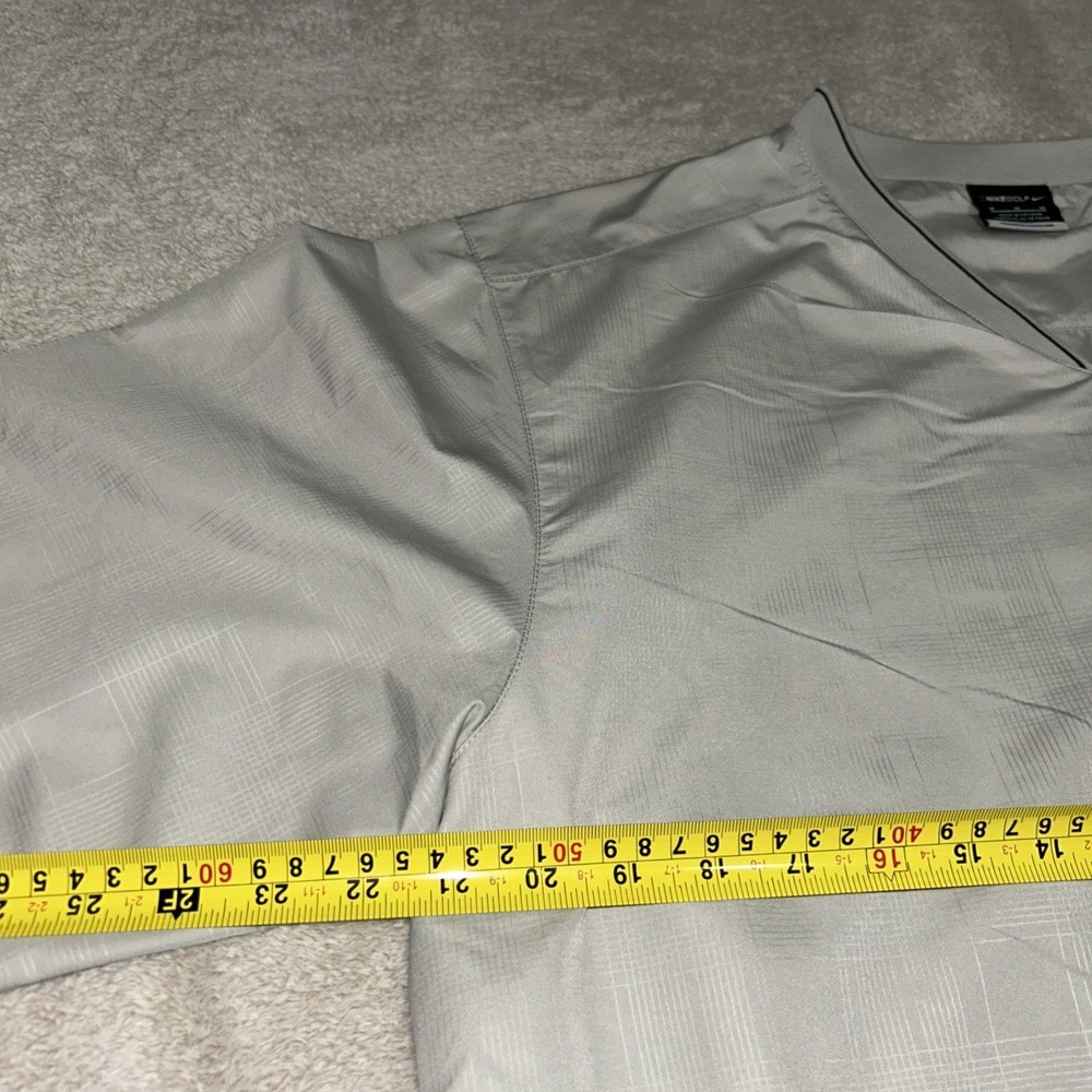 Nike Golf Windbreaker Pullover Size Medium Gray Plaid Short Sleeve Mens Nike - Picture 10 of 12